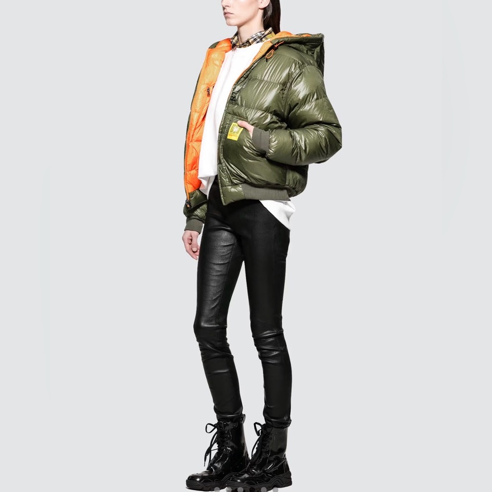 R13 Olive and Orange Puffer Jacket